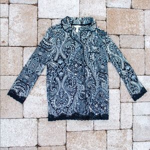 SOMA Paisley collared sleep shirt